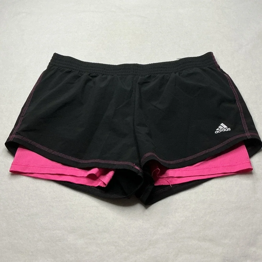 Adidas Reebok Puma Womens Activewear Shorts 4pc Bundle Large Black Green Pink